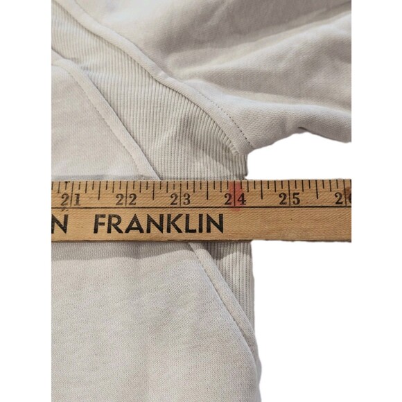 Danskin Half Zip Mixed Rib Cozy Hoodie Thumbhole Kangaroo Pocket Cream Women XXL - Picture 13 of 14